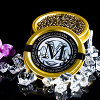 Étiquettes autocollantes personnalisées imperméables holographiques de luxe en feuille d'or gaufrée pour boîtes de conserve de caviar de poisson noir, étiquettes pour aliments pour animaux de compagnie