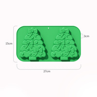 Moule à gâteau en silicone réutilisable sans BPA, 2 cavités, forme sapin de Noël 3D, prix direct usine, démoulage facile, outil DIY