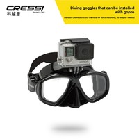 Masque de plongée étanche Cressi ACTION pour la plongée sous-marine et le snorkeling, en silicone pour enfants avec lentille en verre trempé de 4,0 mm, compatible