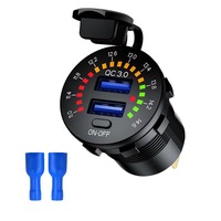Cargador USB de Pared de 12V con Doble Carga Rápida 3.0 PD, Protección IP65, Certificación CE, Accesorios para Receptáculo de Enchufe USB para Autocaravanas