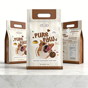 Custom Pet Food <b>Packaging</b> <b>Bags</b> 1kg 2kg 5kg | Stand Up Flat Bottom Aluminum Foil Pouches with Handle - Product Image 6