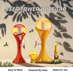 Torre Dispensadora de Cerveza Acrílica de 3L con Marco Dorado, Tubo de Hielo LED y Luces LED, Venta al Por Mayor - Product Image 3