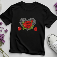 Transferts thermocollants personnalisés en strass Bling Love Rose pour T-shirt