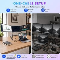 Monitor Extendido para Portátil, Monitor Triple Portátil de 3*16 Pulgadas, LCD Plegable de 400cd/m², Visible bajo la Luz Solar, Estación de Trabajo Multipantalla para Codificación