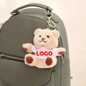 Kualitas tinggi beruang lucu dengan Logo khusus kemeja gantungan kunci ukuran kecil mainan mewah gantungan kunci untuk hadiah ulang tahun - Product Image 5