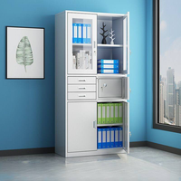 Armoire de classement autoportante en acier réglable et convertible avec serrure à clé pour la maison, le bureau, l'hôpital, le salon et l'usage commercial