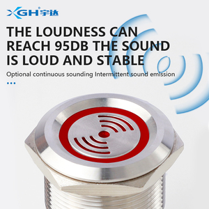 Bouton de commutation de sonnerie en métal étanche éclairé YUDA avec lumière, volume élevé de décibels, IP65, <span class=keywords><strong>19</strong></span>/22mm, courant d'entrée 30mA, rouge - Product Image 5