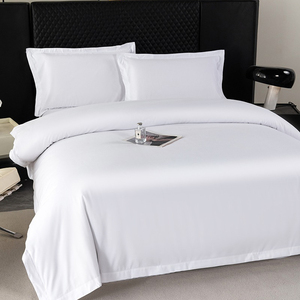 Parures de lit en tissu 100% coton, couleur blanc pur, taies d'oreiller pour hôtel, logo personnalisé - Product Image 4