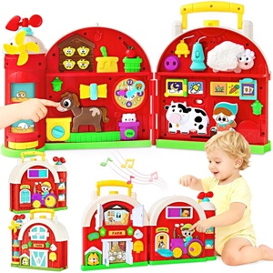 Tableau d'activités Montessori Ferme des Animaux pour Tout-petits, Jouet d'éveil pour le développement des capacités motrices avec lumières, <span class=keywords><strong>musique</strong></span> et sons - Product Image 1