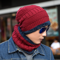 Ensemble bonnet et écharpe d'hiver en polaire épaisse et tricotée pour homme et femme, idéal pour le ski