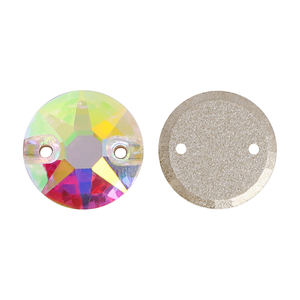 Diamantes de imitación para coser Crystal AB <span class=keywords><strong>con</strong></span> 2 agujeros Glitter Strass Flat Back Piedras de vidrio y cristales para tela - Product Image 2