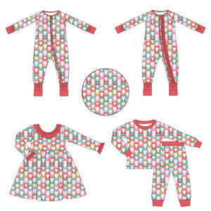 Saint Valentin Pyjamas Famille Correspondant Nouvel An Père Mère Enfants Bébé Look Vêtements Ensemble <span class=keywords><strong>Papa</strong></span> Maman <span class=keywords><strong>Et</strong></span> Fille <span class=keywords><strong>Fils</strong></span> Pyjamas - Product Image 2