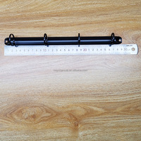 Classeur à anneaux en métal de 292 mm, forme ronde, noir mat, format A4, pour menu de restaurant, classeur à anneaux à 4 trous, mécanisme de classeur à anneaux à 4 anneaux