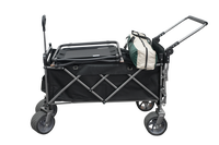 Chariot de courses pliable portable à quatre roues en acier inoxydable étanche pour le camping et les outils de stand
