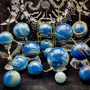 Esfera de Ónice Azul de Estilo Bohemio de Alta Calidad al por Mayor, Piedra de Cristal Natural para Decoración del Hogar Única y Regalos Navideños - Product Image 2