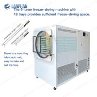 Lyophilisateur de laboratoire à double compresseur, grande capacité 5m2, 60-70kg, pour liquides d'escargot et aliments pour animaux, machine de lyophilisation à 18 plateaux