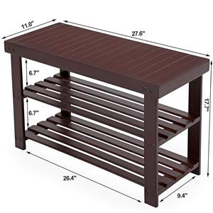 Antico scarpiera sedile portaoggetti a 3 livelli Utility panca in bambù in legno 2019 organizzatore di scarpe tenere scarpe mobili soggiorno moderno - Product Image 3