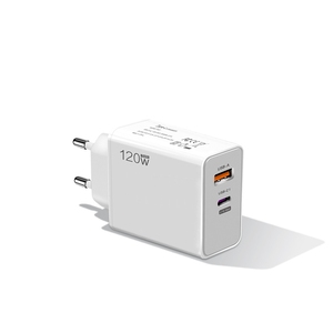 डुअल पोर्ट 120w pd qcc3.0 qccc5.0 यूएसबी टाइप सी फास्ट ट्रैवल फोन वॉल चार्जर - Product Image 1