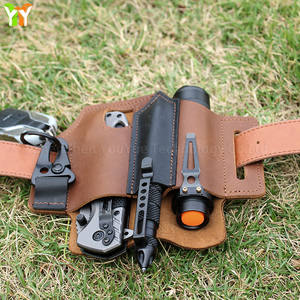 Riem Sleutelhanger Multitool Edc Pocket Organizer Camping Edc Multitool Etui Koeienhuid Lederen Zaklamp <span class=keywords><strong>Holster</strong></span> Met Penhouder - Product Image 4