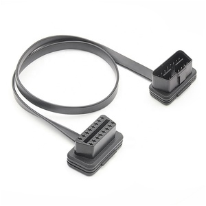 Câble d'extension plat OBD II 16 broches Linkyou, 1 pied, outil de diagnostic, connecteurs mâle-femelle angulaires, cuivre haute qualité automobile - Product Image 4