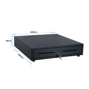 Hot Sell China Manufacturer Supermarket counter Cash Drawer of Metal Black Port 3-position Lock Pos Cash Drawer