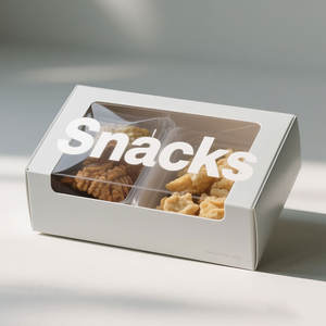 Cajas <span class=keywords><strong>de</strong></span> Cartón Kraft Blanco Transparente para <span class=keywords><strong>Donuts</strong></span>, Pasteles, Galletas y Cupcakes con Ventana Transparente - Product Image 1