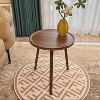 Table basse ronde en bois de style moderne du milieu du siècle, table d'appoint de luxe minimaliste, écologique, petite table pour salon, balcon, usage domestique