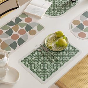 Mantel Individual estampado de diseño original, PVC geométrico de Mantel Individual, juego de manteles impermeables para mesas de decoración - Product Image 1