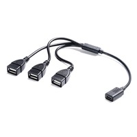 Cable Divisor OTG USB de 3 Puertos, Tipo C Hembra a USB A o 3 USB Hembra, 5V 3A, Carga y Sincronización, 30cm, Se Acepta OEM