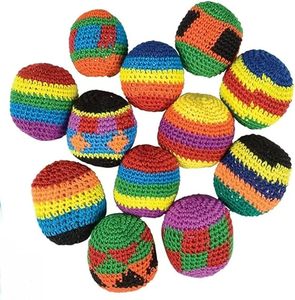 En Stock, Colores Surtidos, Pelotas de Fútbol Tejidas a Mano, Hacky Sack, Footbag World - Product Image 1
