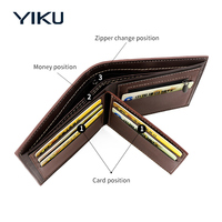 Dompet pria Bisnis pendek, dompet pria tipis kulit lembut modis sederhana
