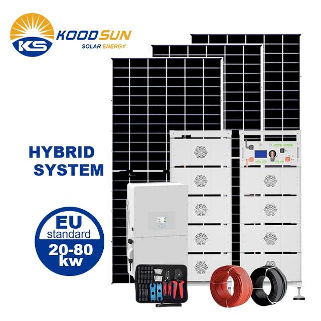 Complete Kit Solar Photovoltaic Panels Power 30 kw Safety Solar Energy System Lithium Battery Solar Hybrid System
