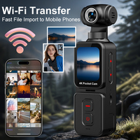 Caméra d'action sportive 4K, caméscope numérique de poche portable WiFi 270 °   Caméra de sport avec suivi du visage par rotation de l'objectif pour les vidéos de vlog