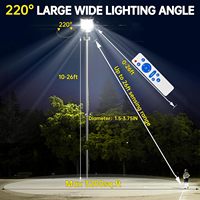 Lampadaires solaires LED tout-en-un 520000LM 6500K IP67 Étanche Détecteur de mouvement Télécommande Crépuscule Aube