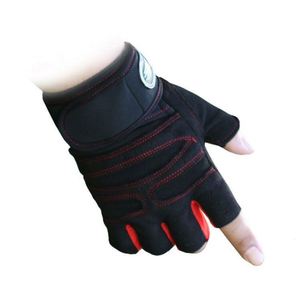 Foreign Trade Leather Impact <b>Gloves</b> <b>Touch</b> <b>Screen</b> Summer Half Finger Design Adjustable Strap for Barbell Dumbbell - Product Image 6