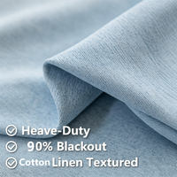 Tissu de rideau occultant en coton et lin double face bleu de qualité supérieure SA0367 pour la décoration de la pièce