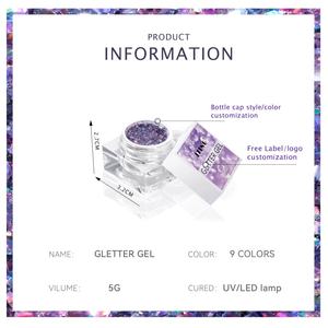 JTING High Quality Shiny 9 Colors <b>Reflective</b> <b>Glitter</b> <b>Gel</b> Nail <b>Polish</b> OEM Free Sample Customize 5g Jars <b>Glitter</b> Disco <b>Gel</b> <b>Polish</b> - Product Image 2