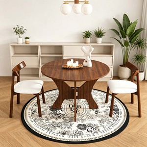 Ensemble de table <span class=keywords><strong>à</strong></span> manger pliante en placage de chêne imperméable de 43 pouces avec 2 chaises, ensemble gain de place pour l'intérieur et l'extérieur - Product Image 1