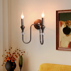 Applique murale moderne en cristal LED pour la <span class=keywords><strong>maison</strong></span>, lampe murale de chevet, applique murale en fer pour salle de bain, couloir, chambre à coucher, hôtel, applique murale pour la <span class=keywords><strong>maison</strong></span> - Product Image 2