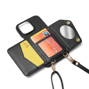 เคสโทรศัพท์มือถือหนังพรีเมียมรุ่นใหม่ พร้อมช่องใส่บัตรประชาชน บัตร ATM ช่องใส่รูปถ่าย และกระจก สำหรับ <span class=keywords><strong>iPhone</strong></span> และโทรศัพท์รุ่นอื่นๆ - Product Image 1