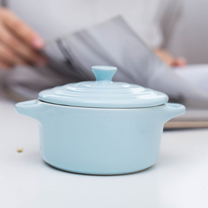 Microwave Oven Safe Baking Bowl Soup Cooking Pot <strong>Ceramic</strong> Mini Round <strong>Casserole</strong> <strong>Dish</strong> <strong>With</strong> <strong>Lid</strong> - Product Image 2