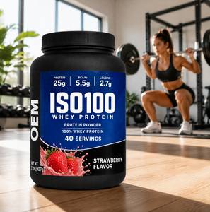 Protéine de lactosérum hydrolysée en poudre VELION <span class=keywords><strong>HYDRO</strong></span> 100, saveur fraise, riche en BCAA, complément alimentaire pour la remise en forme, marque privée OEM - Product Image 2