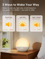 Jam Alarm Sunrise dengan Mesin Suara Putih: Lampu Bangun Tidur - Jam dengan Lampu yang Dapat Diredupkan dan Speaker Bluetooth untuk Kamar Tidur - 25 Suara Tidur