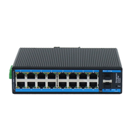 Switch Ethernet Terkelola Industri 16 Port Gigabit 2 SFP Layer 2 VLAN QoS SNMP DIN Rail Dual Power DC 12-52V
