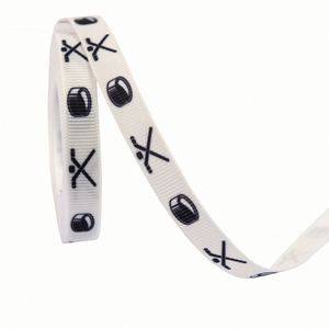 Ruban gros-grain imprimé hockey de 1 cm x 10 yards, longueur personnalisée, pour emballage cadeau sportif et décoration d'équipe - Product Image 6