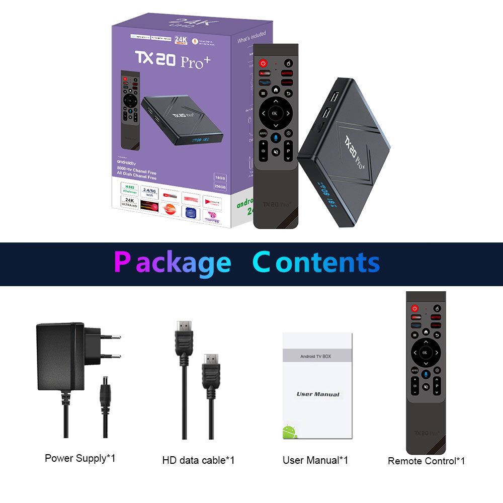 New High Quality Android Tv Box Tx20 Pro + 5g Wifi H313 Android 15