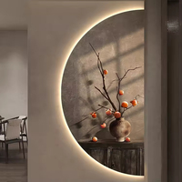 Paysage chinois moderne décoration de luxe lumières LED peinture plante nature morte suspension lumière art mural oeuvre