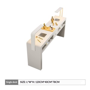 Ensemble table et chaise de manucure en bois massif multifonction, design moderne et simple, <span class=keywords><strong>mobilier</strong></span> de salon commercial - Product Image 6