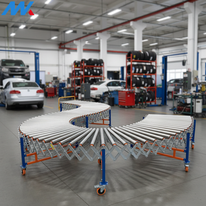 Transportador de Rodillos Motorizado Portátil, Flexible y Expandible para Descarga de Contenedores de Camiones, Línea de Transporte Móvil, Venta de Fábrica - Product Image 5