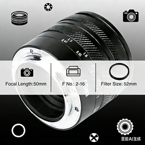 Objectif manuel plein format 50 mm F2.0 pour montures Sony E, Canon RF, Nikon Z, Fujifilm X, L – Corps métallique – Vente en gros OEM usine - Product Image 5